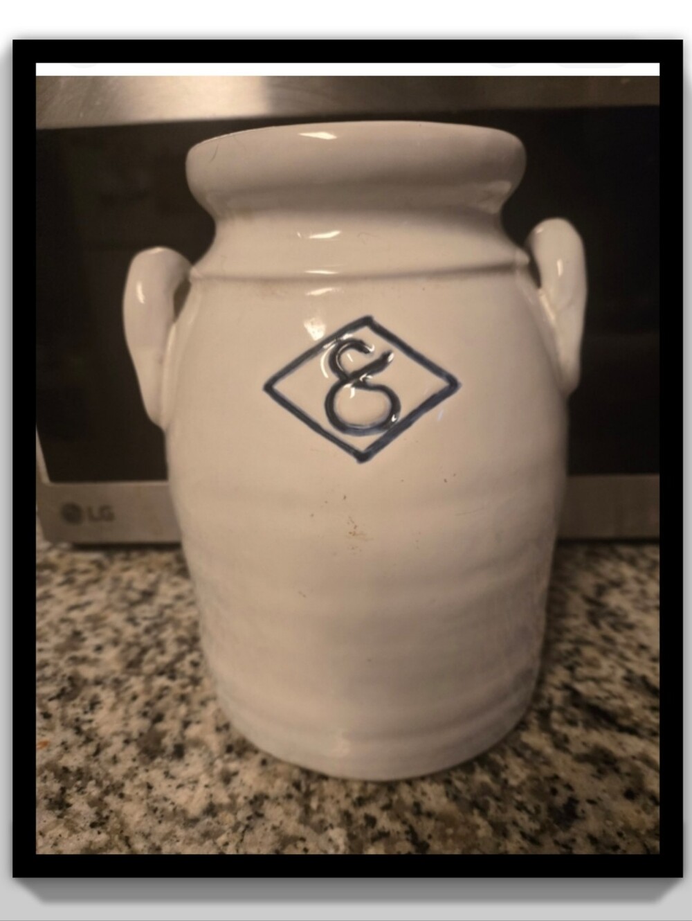 Cream Crock Jar Wirh Handles